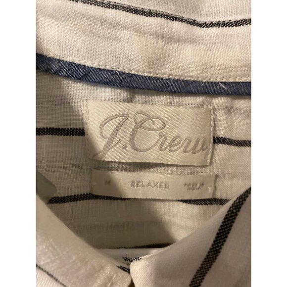 J.Crew Women's Relaxed Fit Striped Linen Button-Up Shirt M - Picture 2 of 3